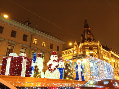 Вечерний НовоГодний Петербург в огнях города на автомобиле  – индивидуальная экскурсия